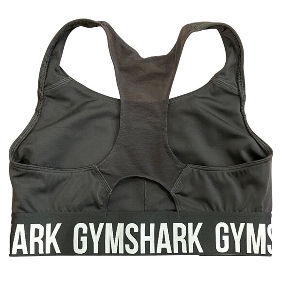 Gymshark Womens Black Racerback Sports Bra With Logo Band Text Size S - Picture 5 of 8